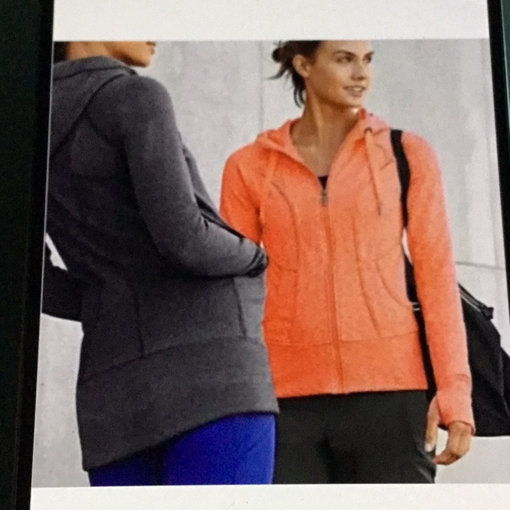 ATHLETA WOMEN’s SPACE DYE STRENGTH HOODIE JACKET ORANGE SIZE  LARGE
